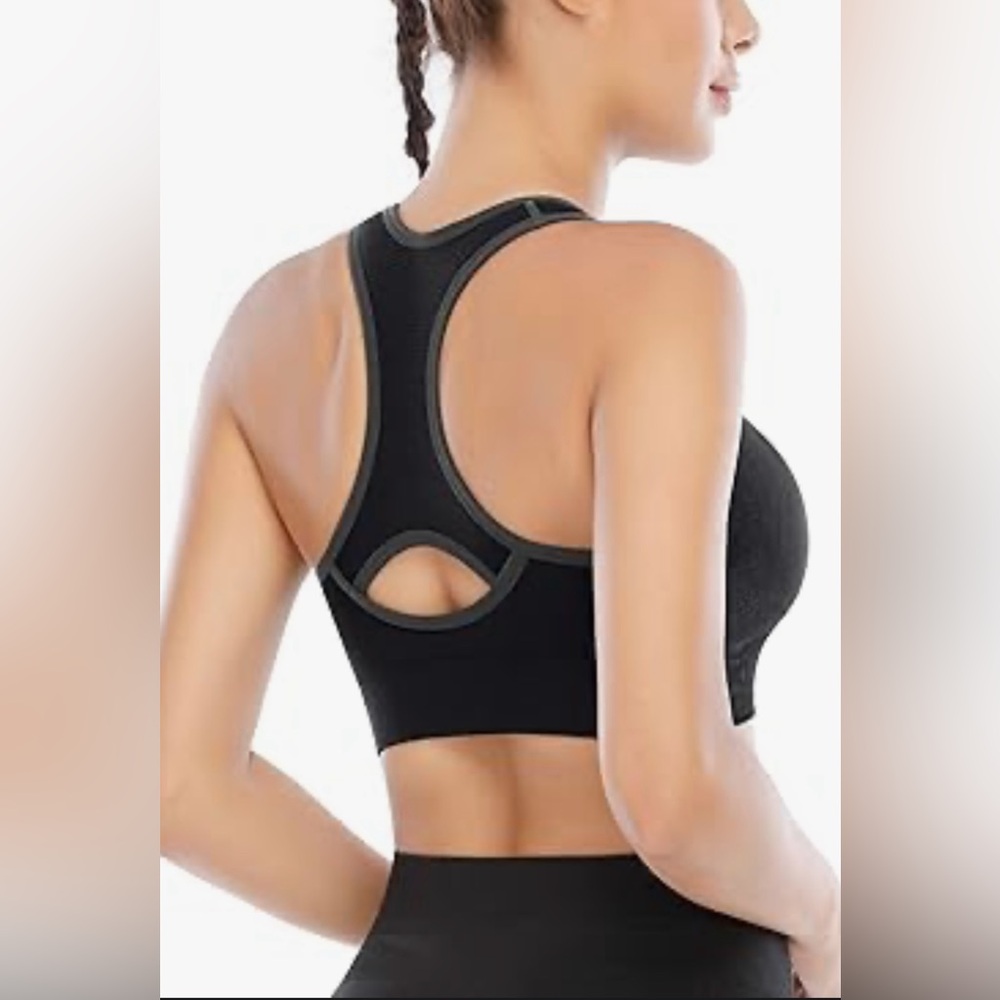 Heathyoga High Impact Sports Bra Padded Workout Racerback Yoga Bra Seamless - Picture 5 of 11